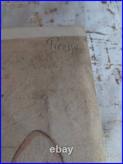 1902 Henry Miller Picasso Two Figures & A Cat Print Erotica Artwork Picture VTG
