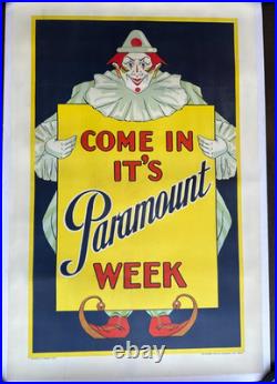 1923 PARAMOUNT WEEK vintage original 27x41 Studio Promotion Poster on linen