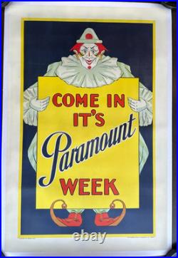 1923 PARAMOUNT WEEK vintage original 27x41 Studio Promotion Poster on linen