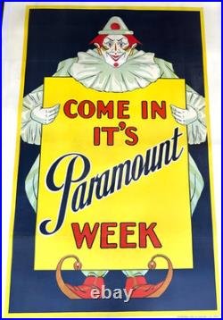1923 PARAMOUNT WEEK vintage original 27x41 Studio Promotion Poster on linen