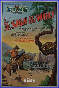 1931 The Sign of the Wolf Third Episode The Wolf Fangs Movie Poster VINTAGE