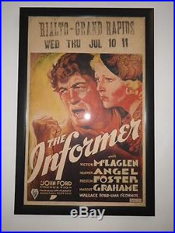 1935 Vintage John Ford (Director) Rare Movie Poster ('The Informer')
