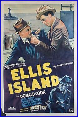 1936 Ellis Island Invincible Pictures Arthur T. Horman Movie Poster VINTAGE