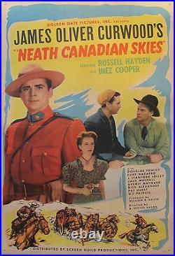 1940s ORIGINAL CANADIAN FILM POSTER,'NEATH CANADIAN SKIES