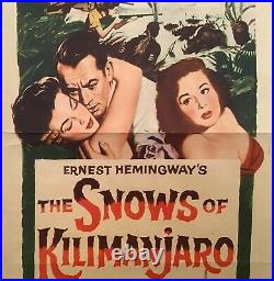 1952 Original Vintage Movie Poster SNOWS OF KILIMANJARO