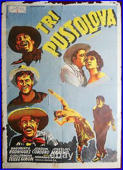1954 Original Movie Poster Mexico Los Aventureros Fernando Méndez Jorge Arriaga