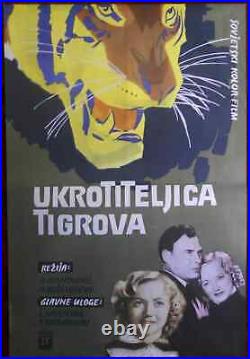 1954 Original Movie Poster Tiger Girl Russian Ukrotitelnitsa Tigrov Kasatkina