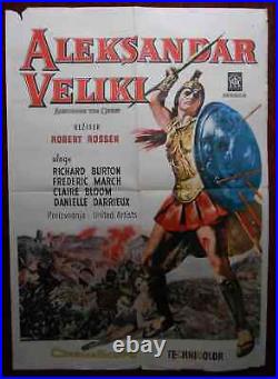 1956 Original Movie Poster Alexander the Great Robert Rossen Richard Burton