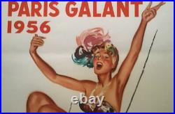 1956 Original Vintage Poster Paris Galant