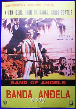 1957 Original Movie Poster Band of Angels Raoul Walsh Clark Gable Sidney Poiti