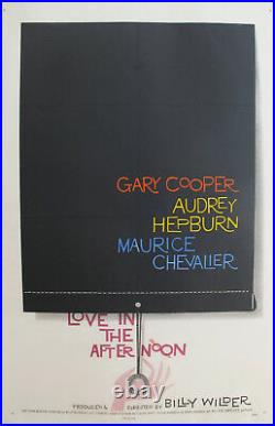 1957 Original Saul Bass Movie Poster Love In The Afternoon Audrey Hepburn Class