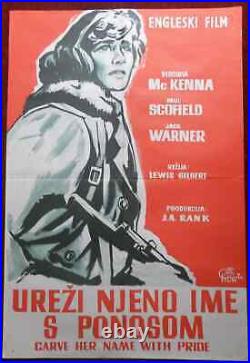 1958 Original Movie Poster Carve Her Name With Pride Lewis Gilbert Mc Kenna