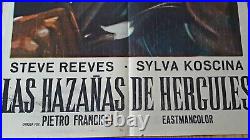 1958 Vintage Hercules Movie Poster Argentina Version Steve Reeves Rare Spanish