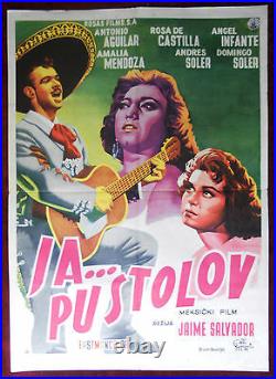 1959 Original Movie Poster I THE ADVENTURER Jaime Salvador Mexican Comedy