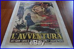 1960 L'Avventura ORIGINAL VINTAGE FRENCH MOVIE POSTER LINEN BACKED M. Antonioni