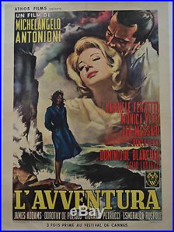 1960 L'Avventura ORIGINAL VINTAGE FRENCH MOVIE POSTER LINEN BACKED M. Antonioni