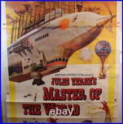 1961 JULES VERNE'S MASTER OF THE WORLD Original VINTAGE 3-SHT Movie Poster 41x78