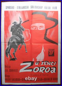 1962 Original Movie Poster Shades of Zorro L'ombra Hero Mask Frank Latimore