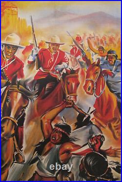 1964 French Vintage Movie Poster, Charge Des Tuniques Rouges, Cavalry Charge