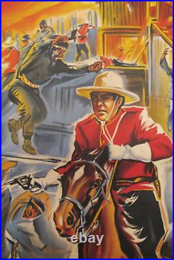 1964 French Vintage Movie Poster, Charge Des Tuniques Rouges, Cavalry Charge