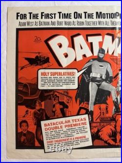 1966 Batman Movie Poster Newspaper Insert Adam West Robin Vintage DC