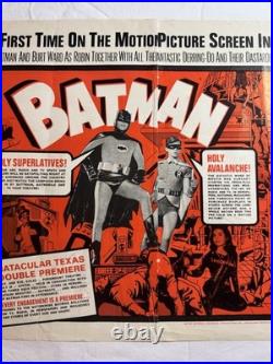 1966 Batman Movie Poster Newspaper Insert Adam West Robin Vintage DC