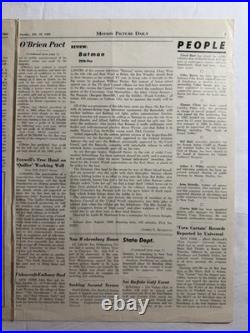 1966 Batman Movie Poster Newspaper Insert Adam West Robin Vintage DC