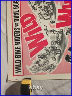 1969 Vintage Movie Poster WILD WHEELS 22x28 Tube Stored BIKERS RARE Motorcycle