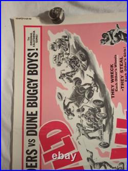 1969 Vintage Movie Poster WILD WHEELS 22x28 Tube Stored BIKERS RARE Motorcycle