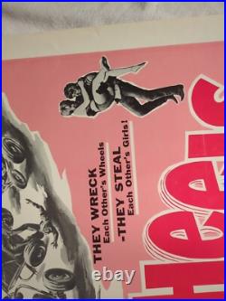 1969 Vintage Movie Poster WILD WHEELS 22x28 Tube Stored BIKERS RARE Motorcycle