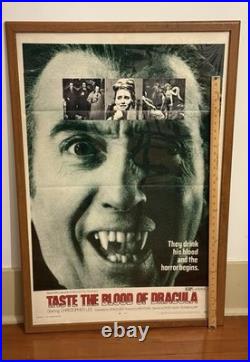 1970 ORIGINAL DRACULA Poster + Vintage Military Snap Frame Army Stamped Hamm