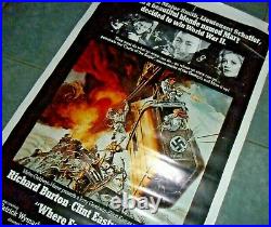 1973 Vintage WHERE EAGLES DARE MOVIE POSTER CLINT EASTWOOD US ONE Sheet 27×41