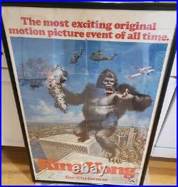 1976 King Kong Advance One Sheet Original teaser Movie Poster 41x27 signed