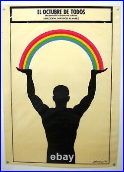 1977 CUBA Silkscreen VTG Movie FILM Poster SANTIAGO ALVAREZ Julio Eloy RAINBOW