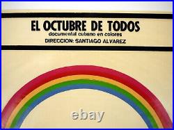 1977 CUBA Silkscreen VTG Movie FILM Poster SANTIAGO ALVAREZ Julio Eloy RAINBOW