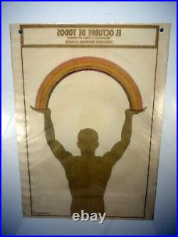 1977 CUBA Silkscreen VTG Movie FILM Poster SANTIAGO ALVAREZ Julio Eloy RAINBOW