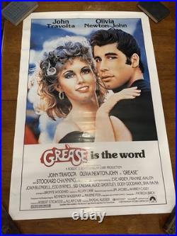 1978 Grease Movie Poster Original Vintage 27x41 Excellent Condition Travolta