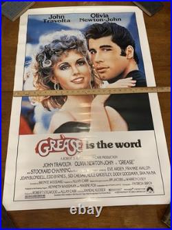 1978 Grease Movie Poster Original Vintage 27x41 Excellent Condition Travolta