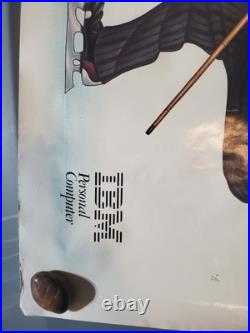 1981 IBM RARE Charlie CHAPLIN POSTER Seasons Greetings COMPUTER Christmas Vtg