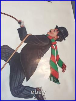 1981 IBM RARE Charlie CHAPLIN POSTER Seasons Greetings COMPUTER Christmas Vtg