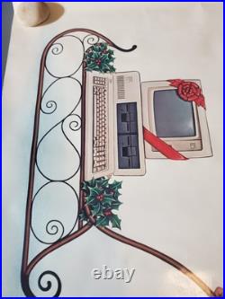 1981 IBM RARE Charlie CHAPLIN POSTER Seasons Greetings COMPUTER Christmas Vtg