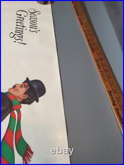 1981 IBM RARE Charlie CHAPLIN POSTER Seasons Greetings COMPUTER Christmas Vtg