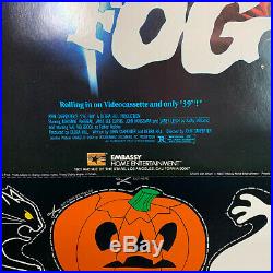 1985 THE FOG Movie Video Store VTG 80s Poster Halloween Cut Out Version