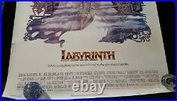 1986 LABYRINTH ORIGINAL VINTAGE 27X40 ROLLED MOVIE POSTER Jim Henson Bowie NSS#