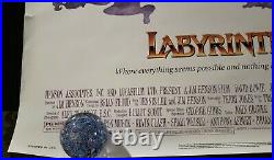 1986 LABYRINTH ORIGINAL VINTAGE 27X40 ROLLED MOVIE POSTER Jim Henson Bowie NSS#