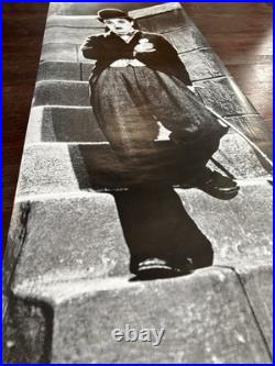 1989 Charlie Chaplin Door Poster-Huge! -Tramp On Stairs-23x62 Vintage Nice