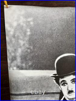 1989 Charlie Chaplin Door Poster-Huge! -Tramp On Stairs-23x62 Vintage Nice