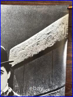 1989 Charlie Chaplin Door Poster-Huge! -Tramp On Stairs-23x62 Vintage Nice