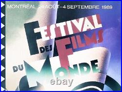 1989 Original Vintage Poster, Festival des films du monde, Alain Levesque, Movie