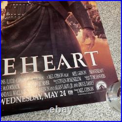1995 Braveheart Movie Poster 2 Sided Full Size 27 X 40 Theater Edition Vintage